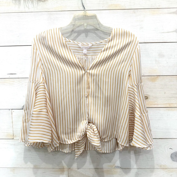 NWT LC Lauren Conrad tie waist button down top ❤️ - Picture 4 of 6